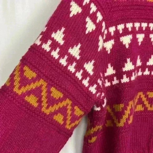 Universal Thread Womens Sweater Dark Pink Tan XL Raglan Sleeves Cropped Chunky - Picture 4 of 11